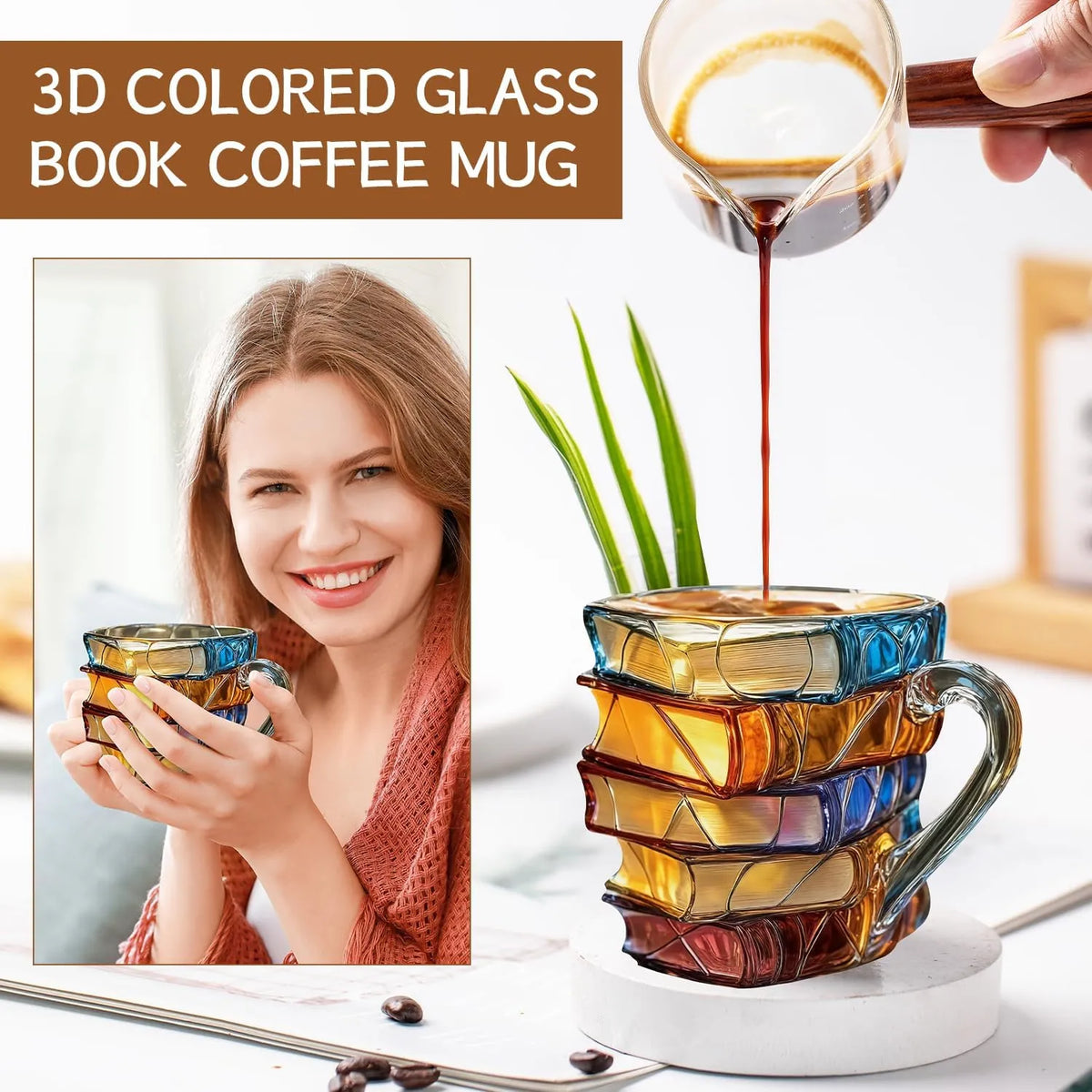 3D Book Coffee Mug in use