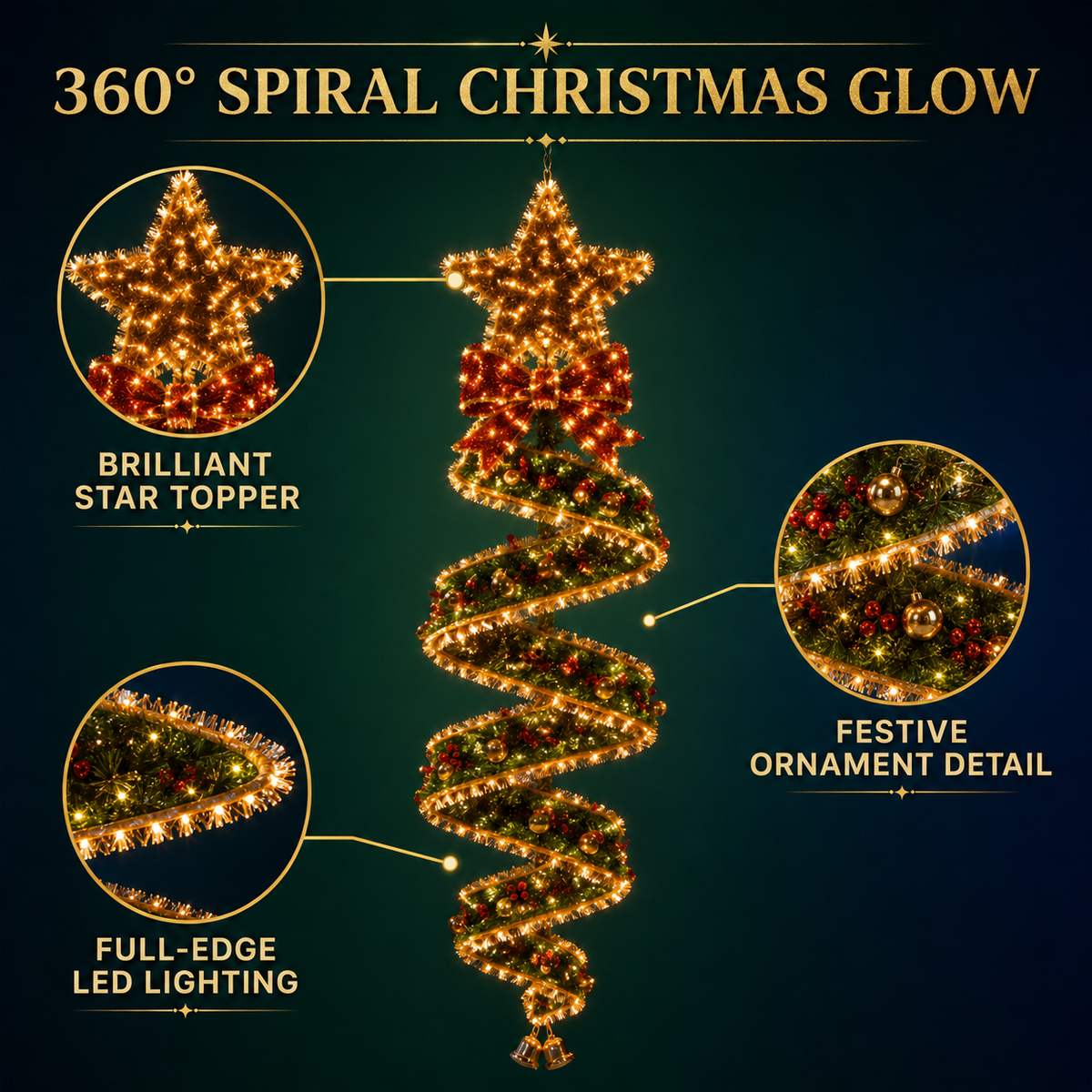 🎅Christmas Early Discount 49% Off🎄Christmas Magic Spiral Hanging LED Light Collection