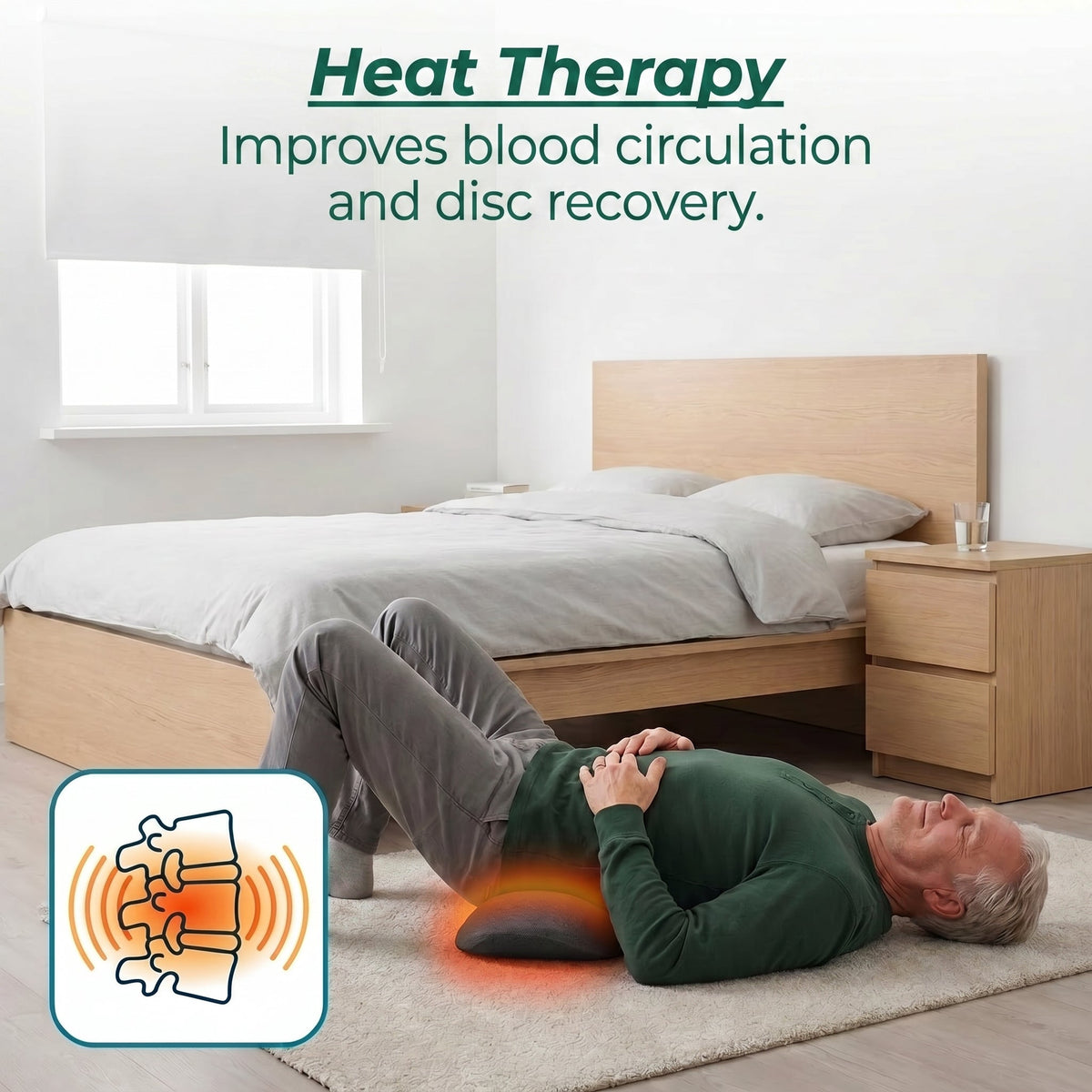3-in-1 Electric Lumbar Heating Massage Pillow