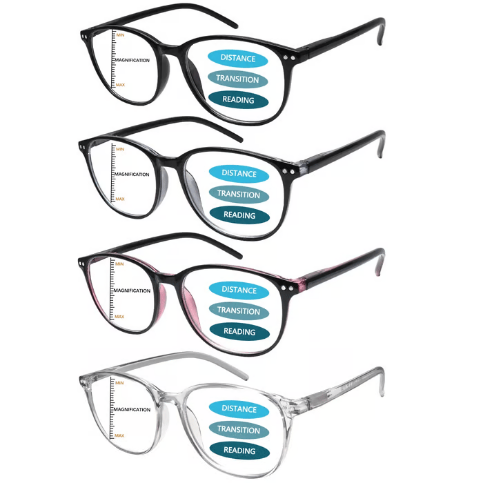 👓4 Pack Progressive Multifocal Reading Glasses for Women Style