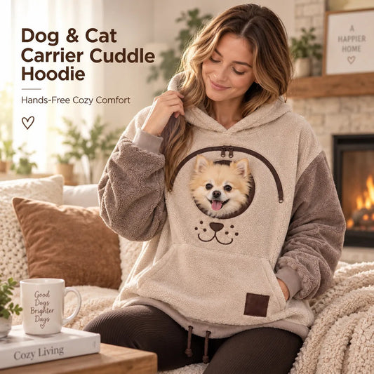 ⏰LAST DAY 50% OFF -🐾 Cozy Pet Carrier Hoodie — Built-In Pouch for Cats & Small Dogs