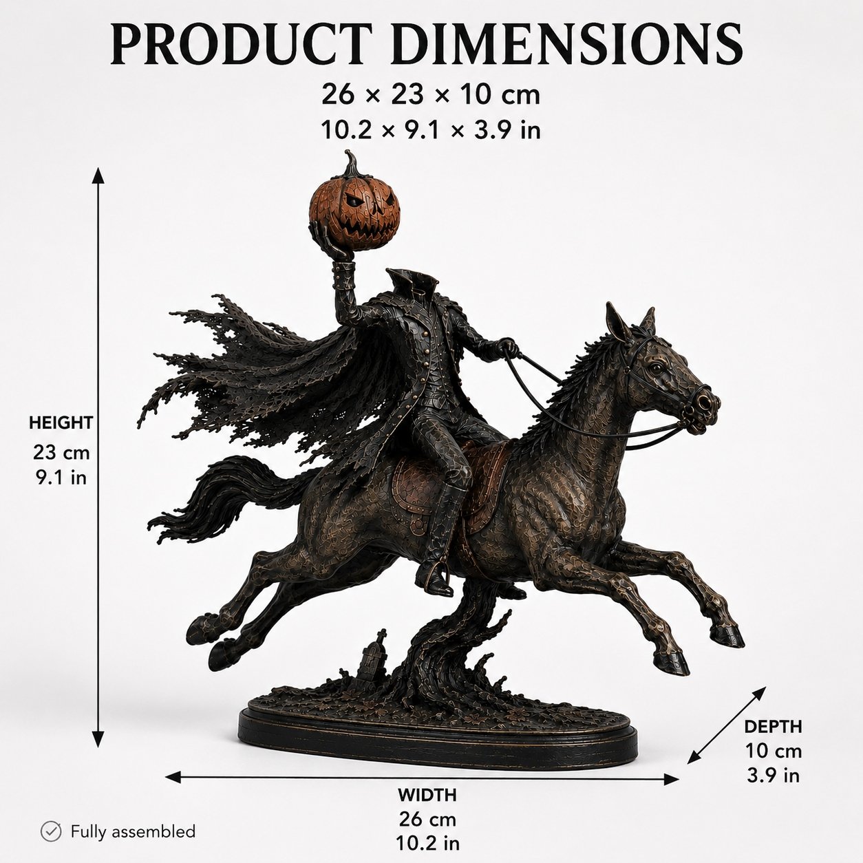 🎃🏇Midnight Chase Headless Horseman Statue
