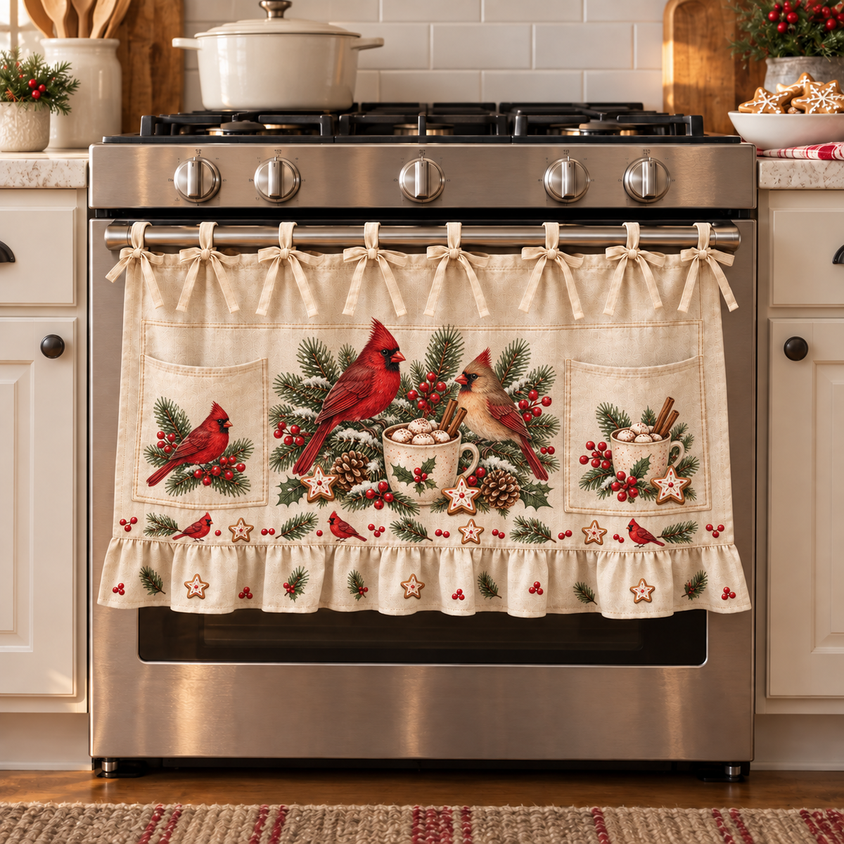 ⏳ Last Day 49% OFF – 🎄 Christmas Tie-On Pocket Curtain Collection