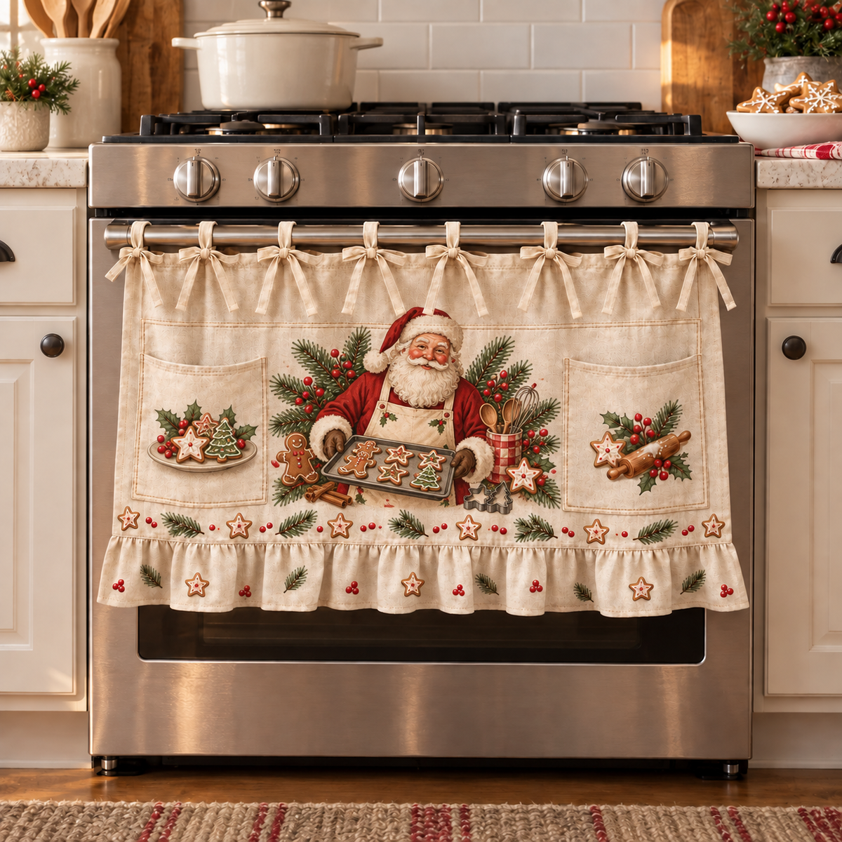 ⏳ Last Day 49% OFF – 🎄 Christmas Tie-On Pocket Curtain Collection