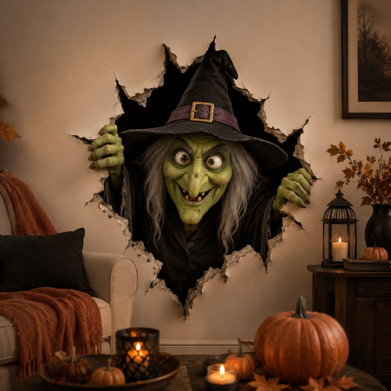 🔥 Last Day 50% OFF - 🎃Halloween Break-In 3D Wall Decals