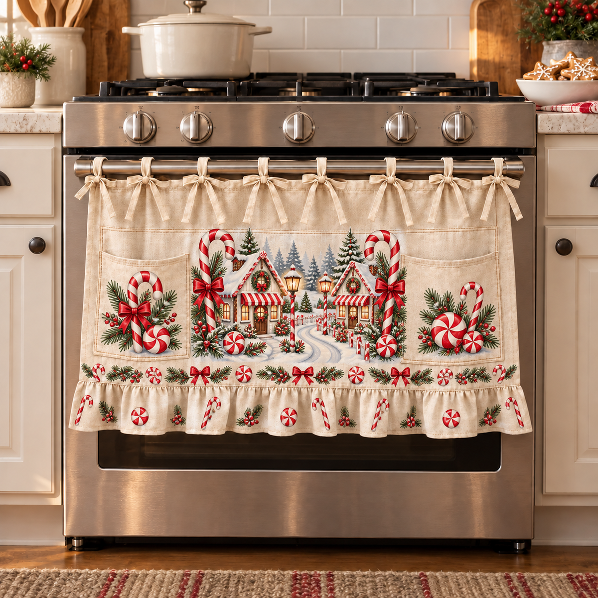 ⏳ Last Day 49% OFF – 🎄 Christmas Tie-On Pocket Curtain Collection