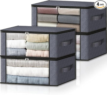 Bags Foldable Storage Box with Large Clear Window Sturdy Handles