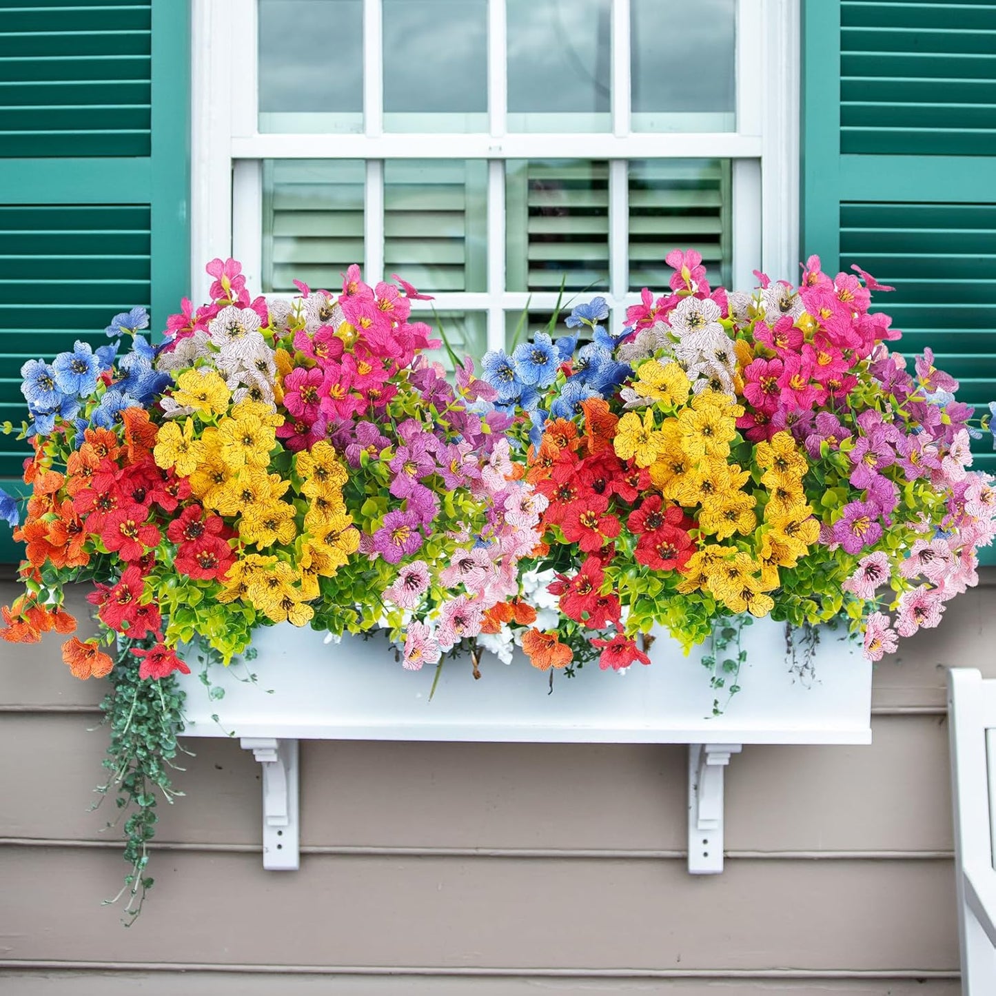 🌸 UV-beständige Kunstblumen – farbecht & farbenfroh für Garten, Terrasse, Heimdekoration