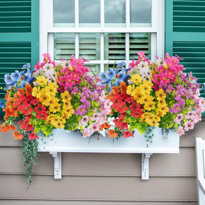 🌸 UV-beständige Kunstblumen – farbecht & farbenfroh für Garten, Terrasse, Heimdekoration
