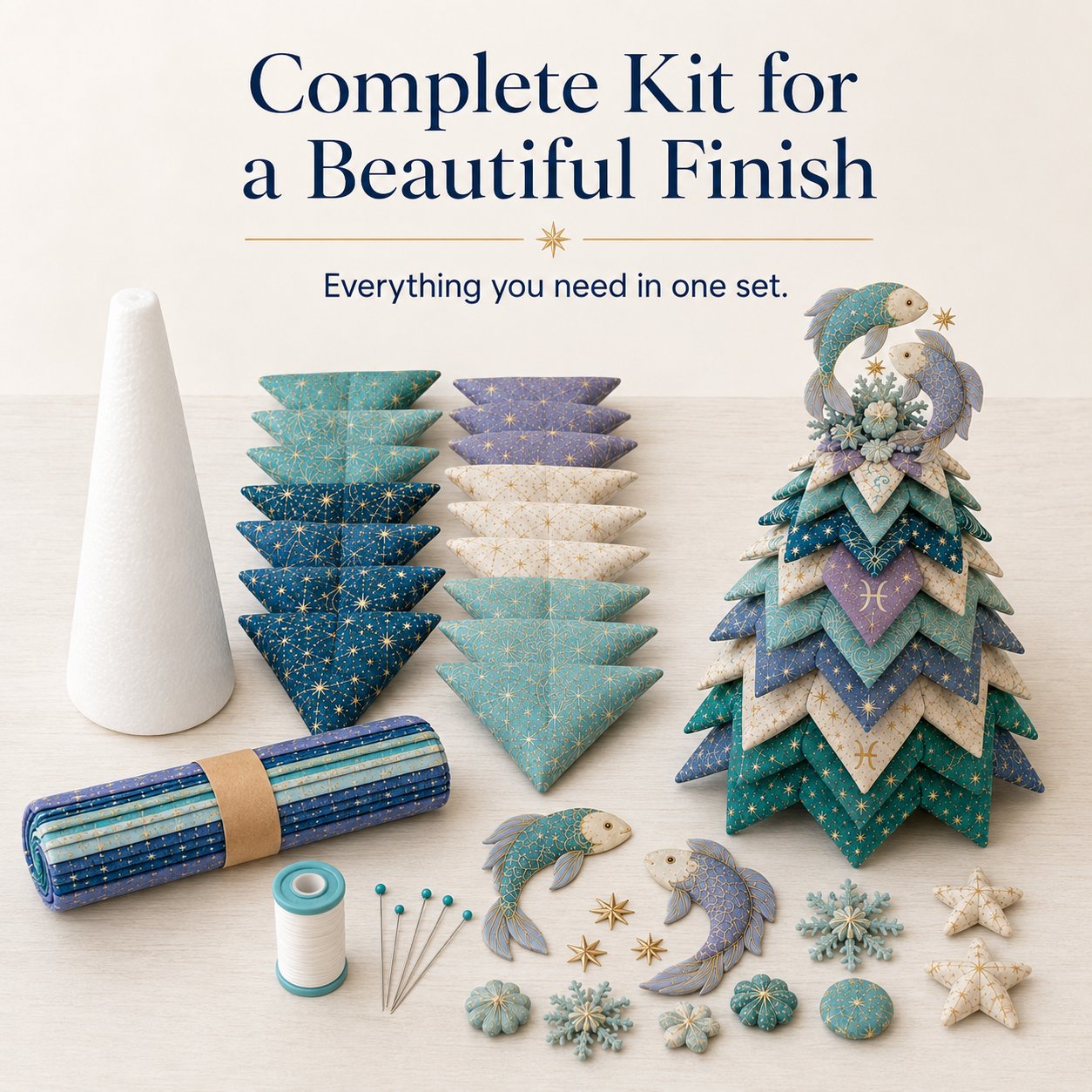 ⏳ Last Day 49% OFF – ♓ Beginner-Friendly DIY Layered Pisces Zodiac Quilted Tree Kit | Complete Kit with All Tools & Step-by-Step Guide Included 💕