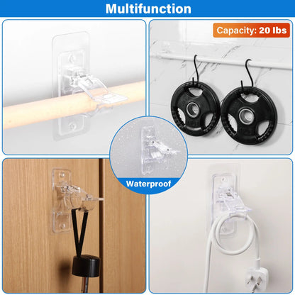 A set of 6 PCS Curtain Rod Brackets with Clips  for Livingroom Bathroom Kitchen Bedroom Toilet Apartment
