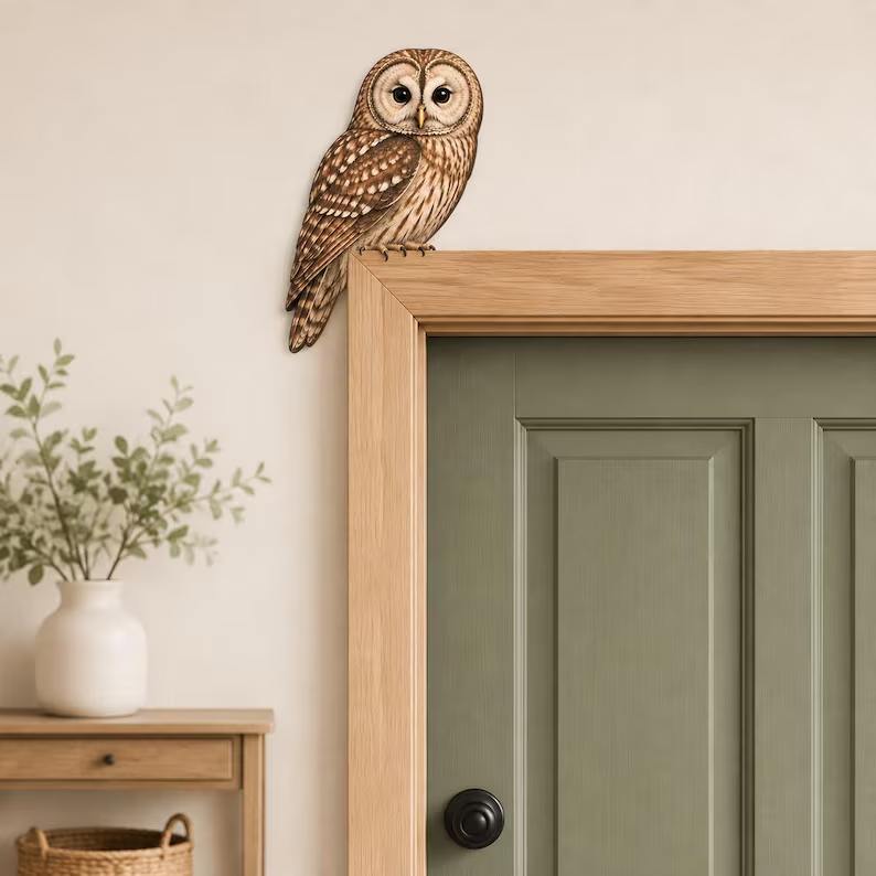 Wooden Owl Door Topper