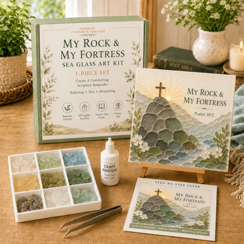 ✝️ Psalms of Comfort & Strength Sea Glass Art Kit