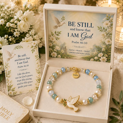 ✝️ Psalm 46:10 Faith Bracelet | Limited Edition 2026 Christian Jewelry with 7 Meaningful Nature Symbols, Gemstone-Style Beads & Scripture Gift Box 🤍