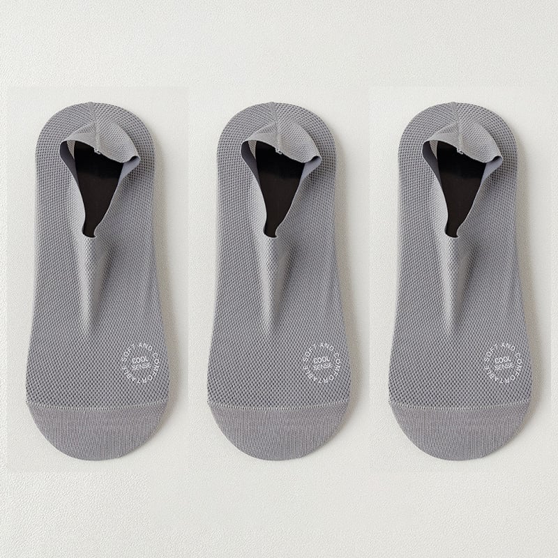 🔥HOT SALE🔥🔥 3-Pair Invisible Grip Socks Pack 🧦 – Breathable Low-Cut Anti-Slip Sweat-Absorbing Design