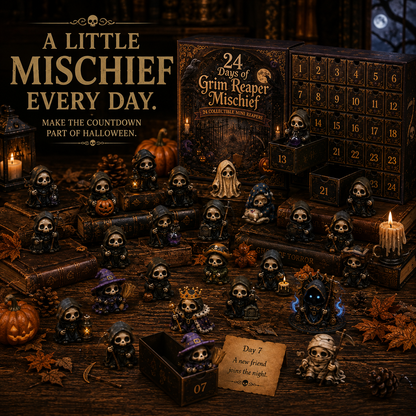 🔥Last Day 50% OFF-💀24 DAYS OF GRIM REAPER MISCHIEF|A Tiny Reaper Awaits Behind Every Door👻