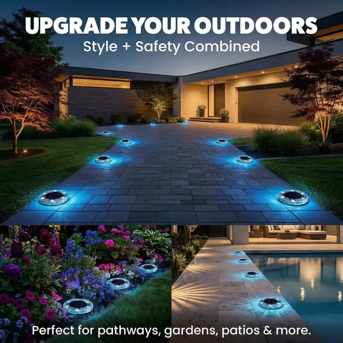 Hot Sale 60% OFF🛋️Solar Mosaic Lights – Waterproof LED Pathway Lights with Auto On/Off