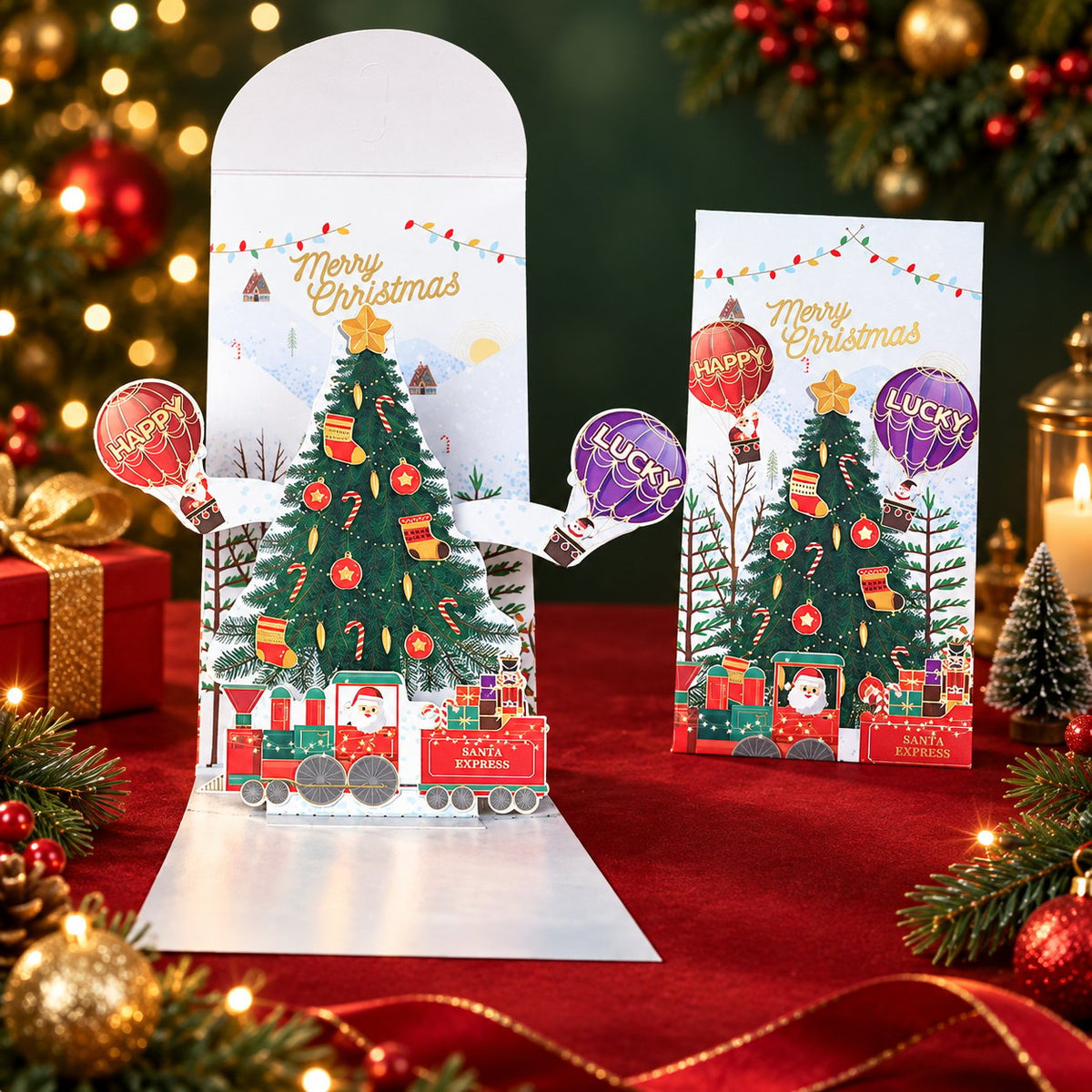 🎁3D Christmas Money Gift Card, Pop Up Holiday Card with Cash Envelope, Creative Christmas Greeting Card for Kids, Family & Loved Ones💵