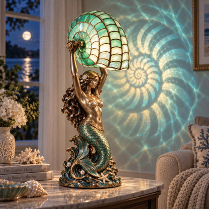 🔥Last Day 49% OFF🧜‍♀️ Moon-Tide Mermaid Nautilus Lamp