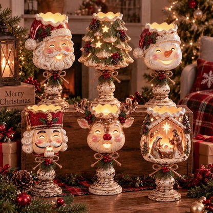🎅🎄 Christmas Heirloom Glow Candle Holder Collection