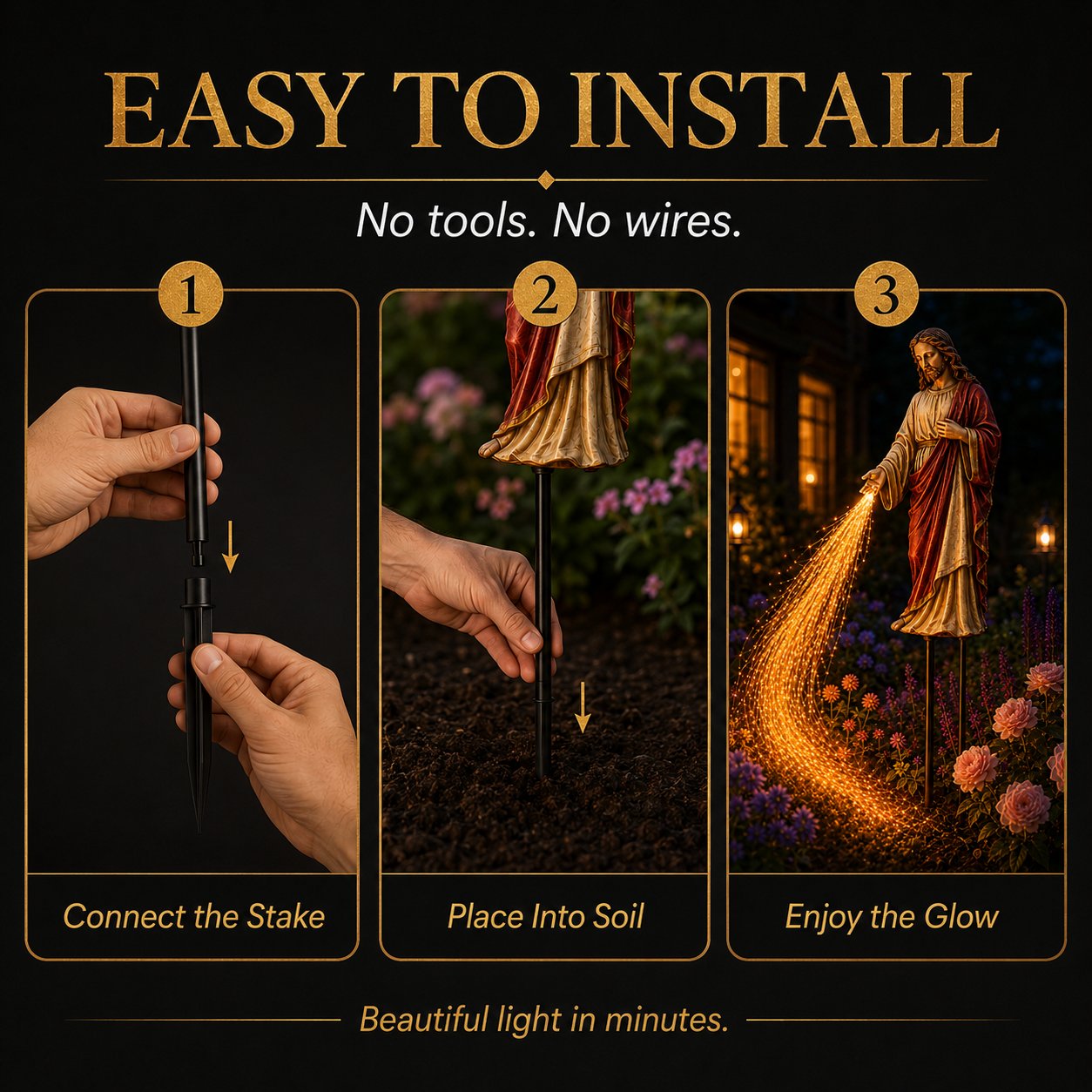 ✝️ Solar Jesus Fiber Optic Garden Light ✨ | Faith-Inspired Outdoor Decor(🔥Same as in the video)