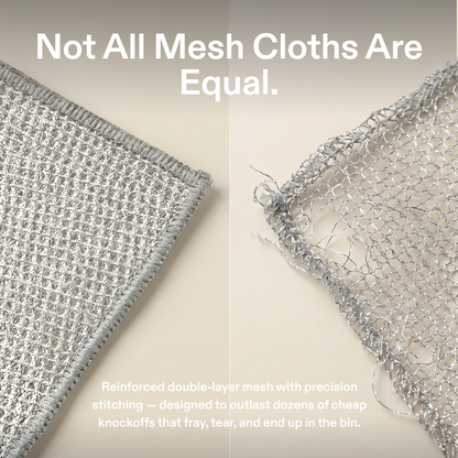 Double-Layer Silver Wire Scrub Dishcloth – Tough on Grease, No Sponge Smell