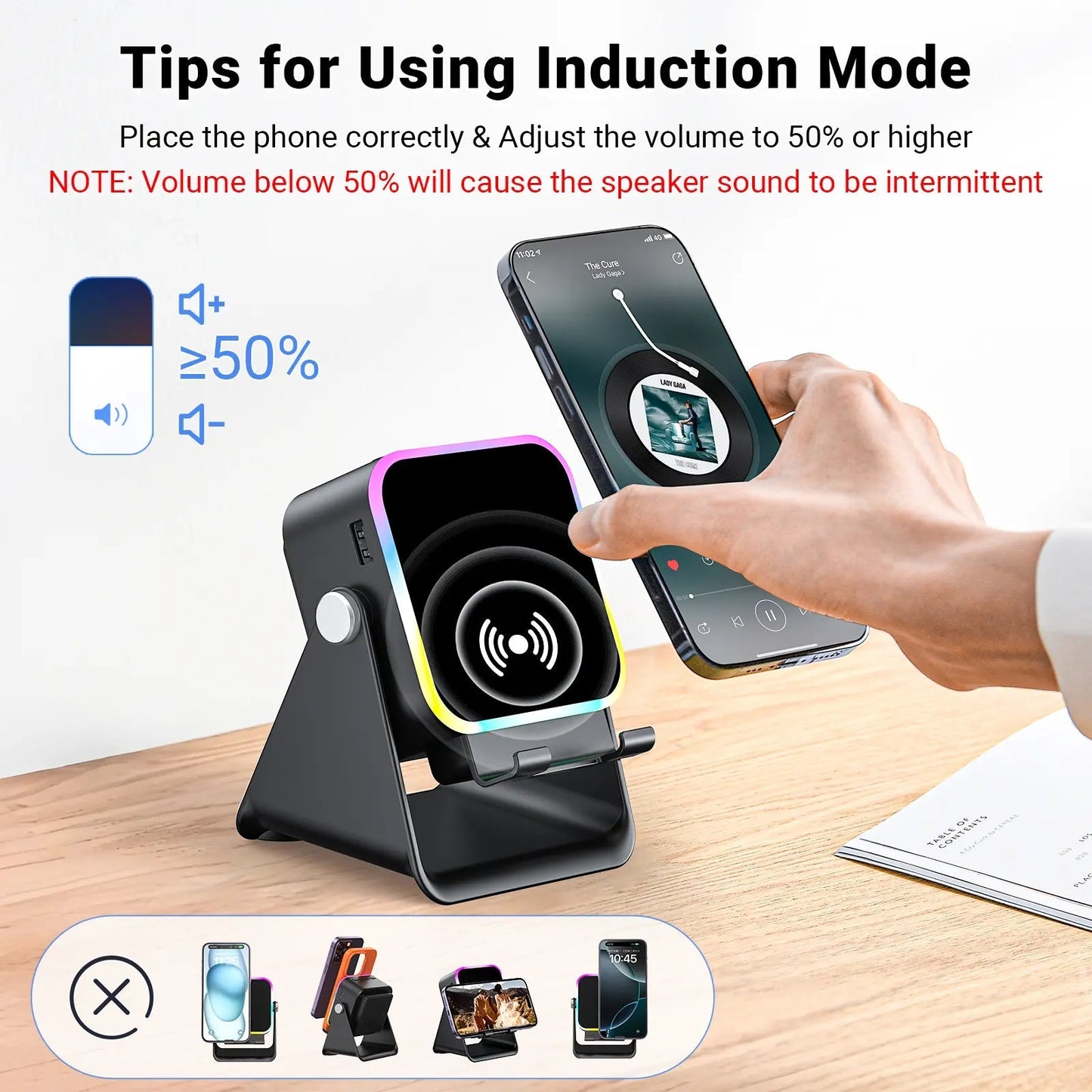 🔥50% OFF🔥 5-in-1 Wireless Speaker – Stereo Sound, RGB Light & Phone Stand