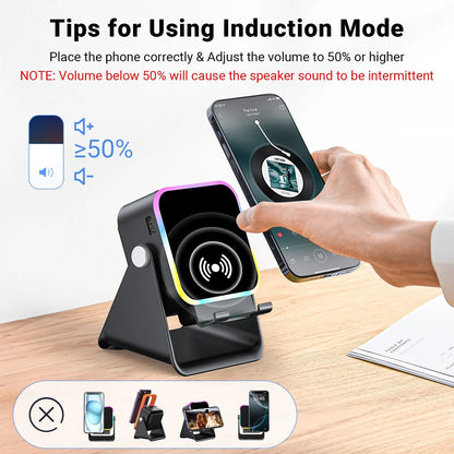 🔥50% OFF🔥 5-in-1 Wireless Speaker – Stereo Sound, RGB Light & Phone Stand