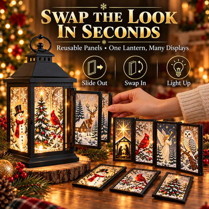 Interchangeable Crystal Lantern – Light-Up Holiday Décor