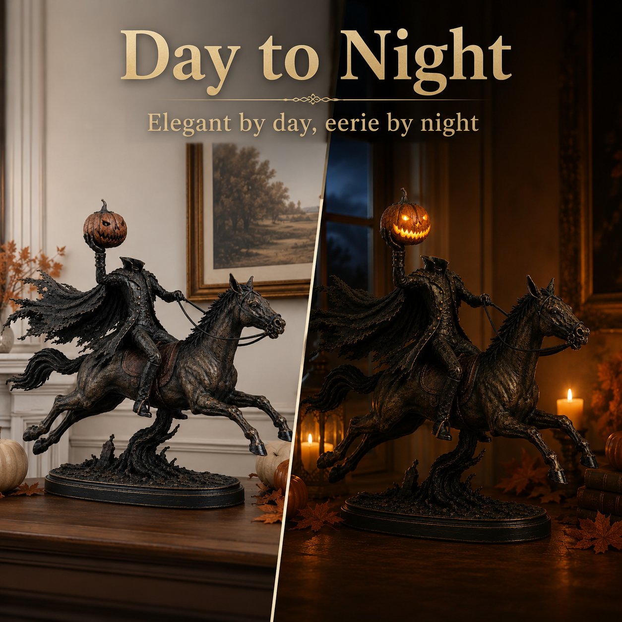 🎃🏇Midnight Chase Headless Horseman Statue