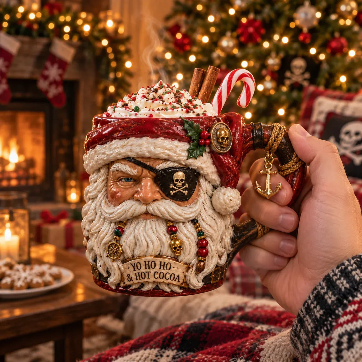 ⏳ Last Day 49% OFF – 💀🎅 3D Dark Christmas Santa Mug Collection | Skull Santa & Pirate Santa Designs with Sculpted Holiday Details ☠️