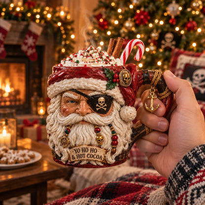 ⏳ Last Day 49% OFF – 💀🎅 3D Dark Christmas Santa Mug Collection | Skull Santa & Pirate Santa Designs with Sculpted Holiday Details ☠️