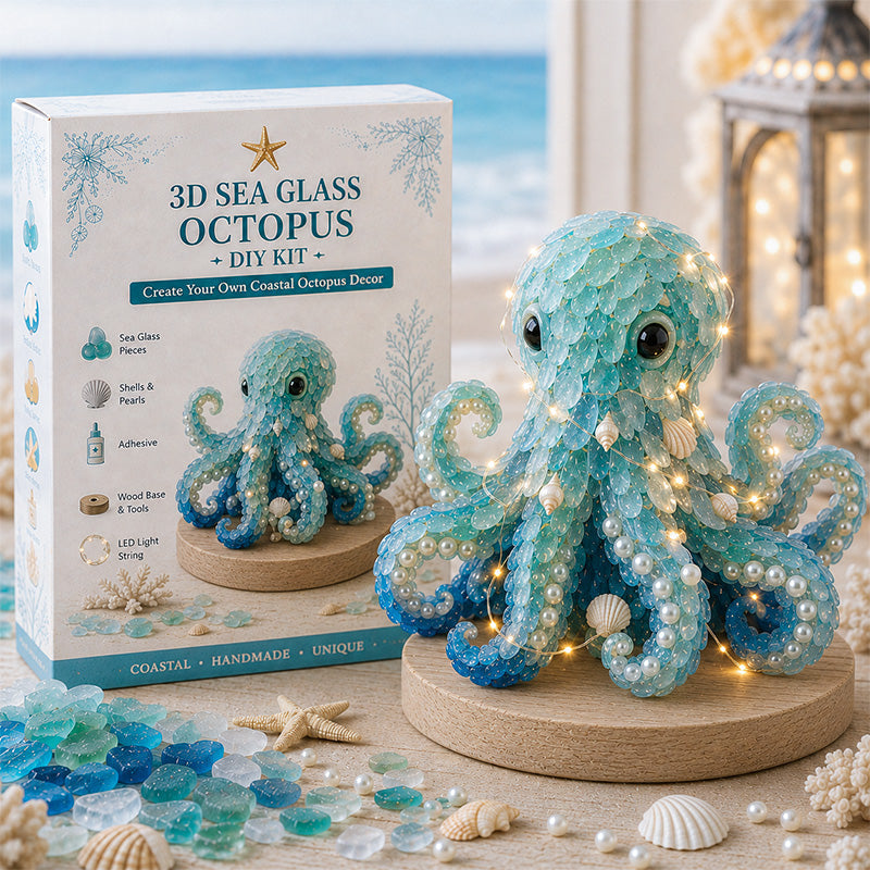 🌊✨ DIY 3D Sea Glass Art Kit – Coastal & Christmas Collection