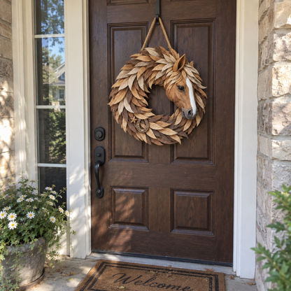🐴🤎Rustic Horse Head Wreath – Western Farmhouse Wall & Door Decor🎁