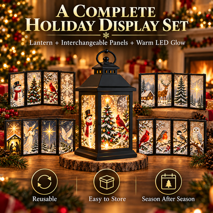 Interchangeable Crystal Lantern – Light-Up Holiday Décor