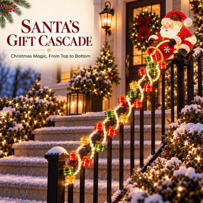 🎅 Santa Magic Gift Cascade Railing Light