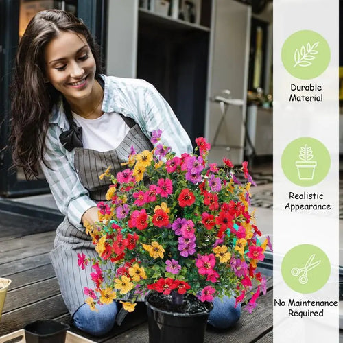 🌸 UV-beständige Kunstblumen – farbecht & farbenfroh für Garten, Terrasse, Heimdekoration