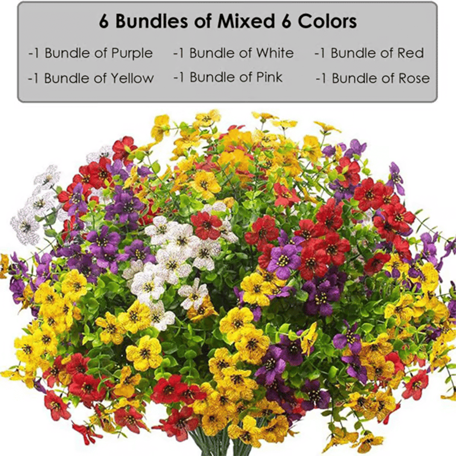 🌸 UV-beständige Kunstblumen – farbecht & farbenfroh für Garten, Terrasse, Heimdekoration