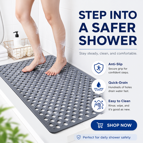 This Summer 💧 SafeStep Bathroom Safety Mat - Make Every Shower Feel Safer 🚿