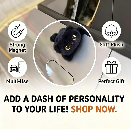 Magnetic Plush Cat Car Decor