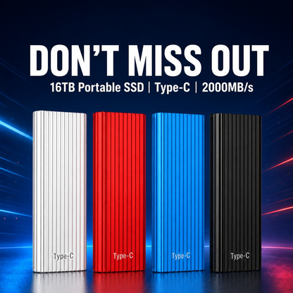 🏆Flash Sale⚡ 50K+ SOLD! Almost Gone-🔥16TB Large-Capacity Type-C Portable Mini SSD!!!
