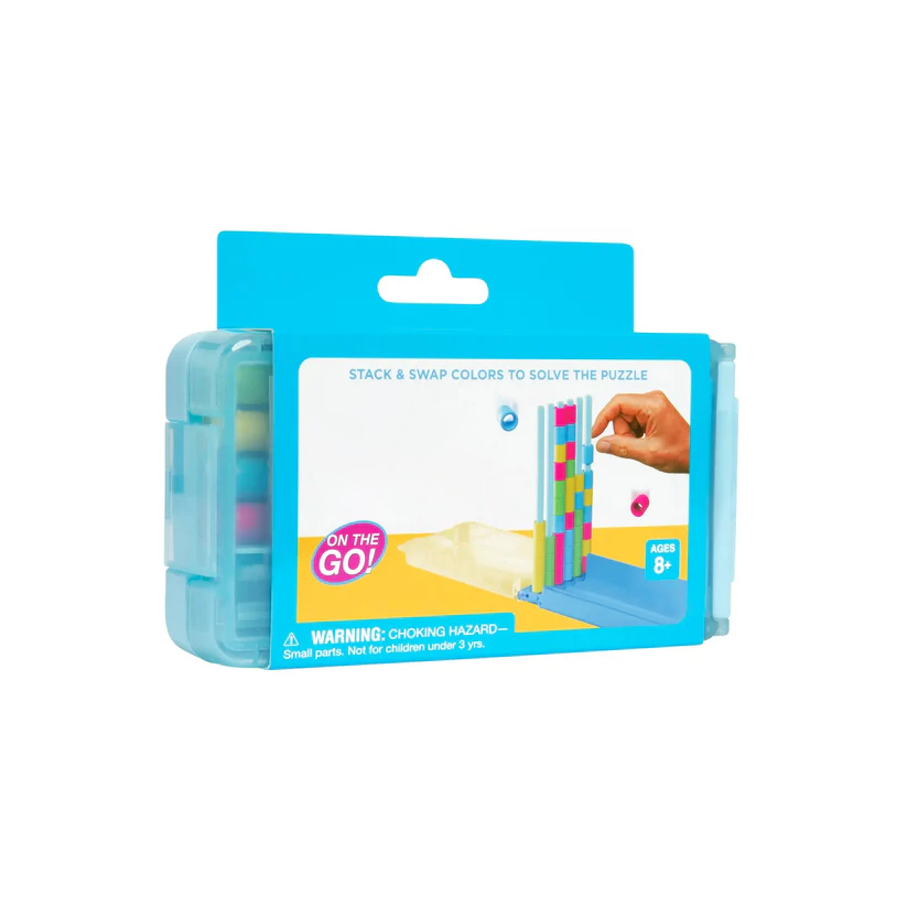 🌈 Mini Color Stack Challenge 🎯 – Jeu de Voyage Casse-tête Portable avec 40 Anneaux Colorés ✈️