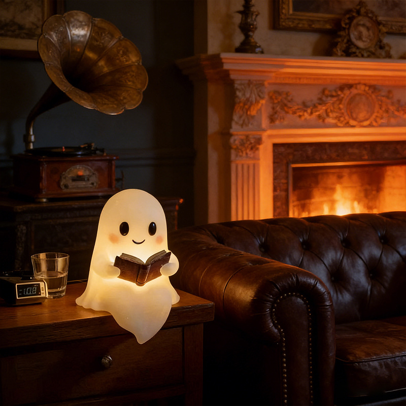 Ghost reading statue ornaments