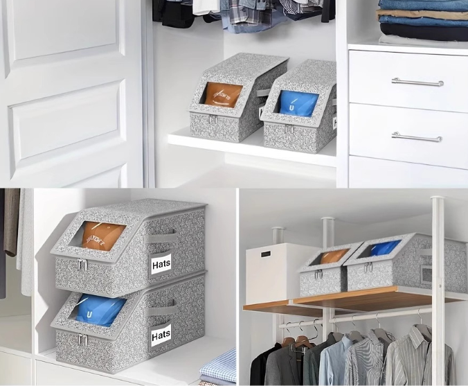 🔥Stackable Hat Storage Boxes for Baseball Caps