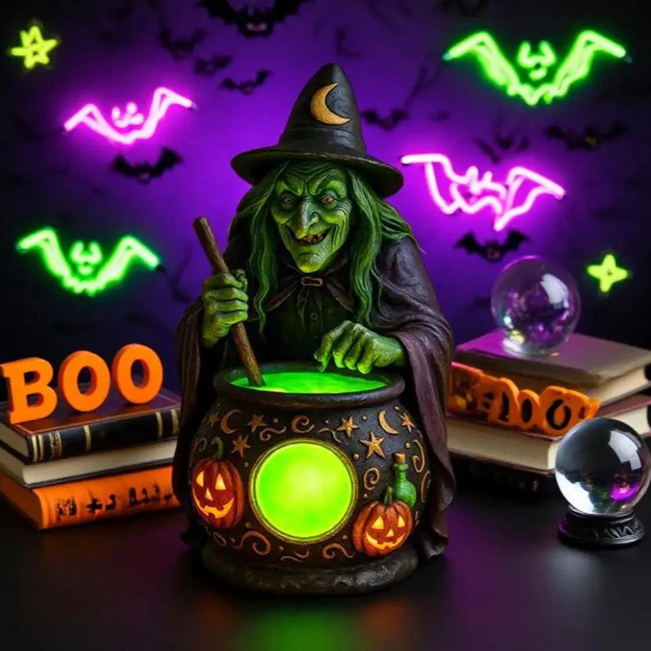 🔥Last Day 47% OFF🧙Solar-Powered Witch Cauldron Light for Halloween
