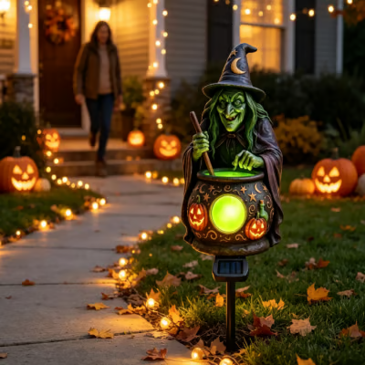 🔥Dernier jour : 47 % de réduction🧙Lumière de Chaudron de Sorcière Solaire pour Halloween