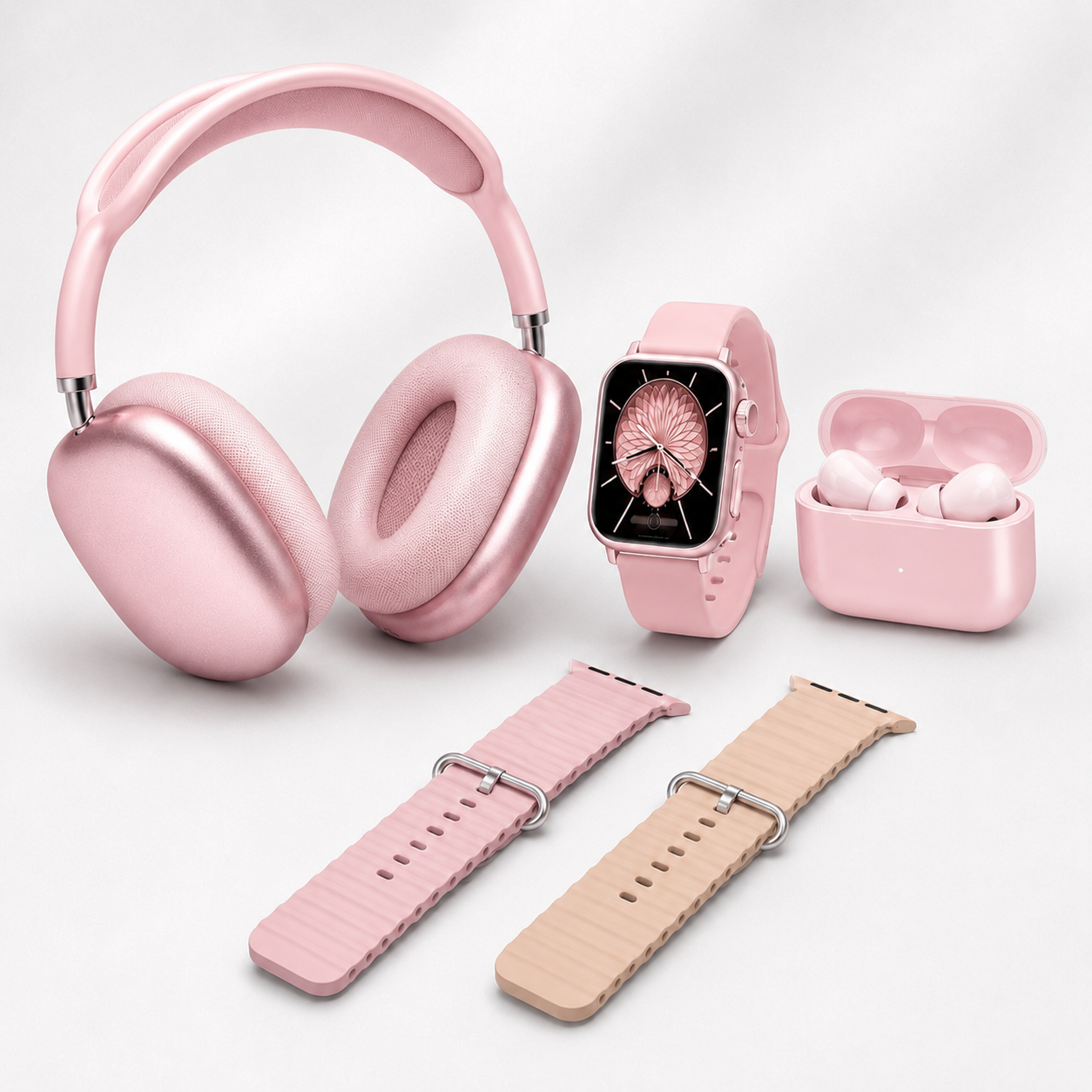 Smartwatch Set with Dual Earphones and Four Watch Straps