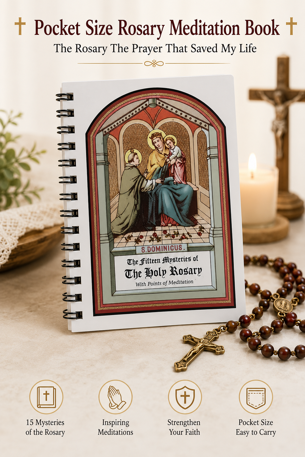 ⏰ Aujourd'hui seulement : 1 acheté = 1 GRATUIT✝️Livre de méditation du Rosaire format de poche✝️Le Rosaire : La prière qui a sauvé ma vie