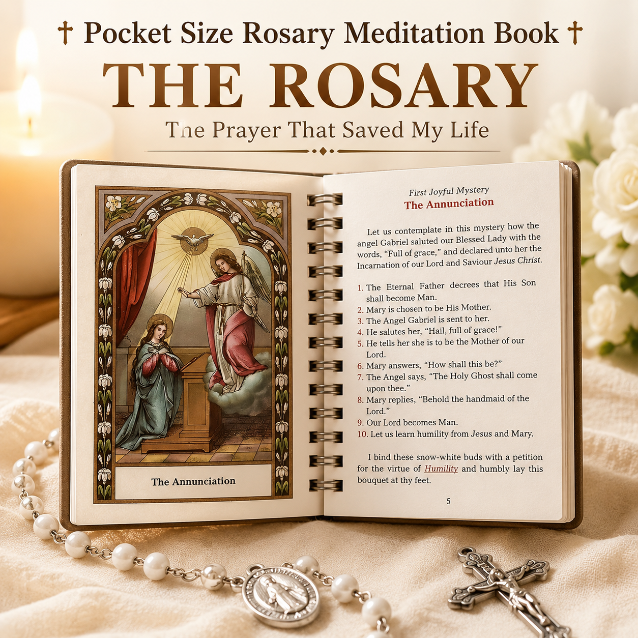 ⏰ Aujourd'hui seulement : 1 acheté = 1 GRATUIT✝️Livre de méditation du Rosaire format de poche✝️Le Rosaire : La prière qui a sauvé ma vie