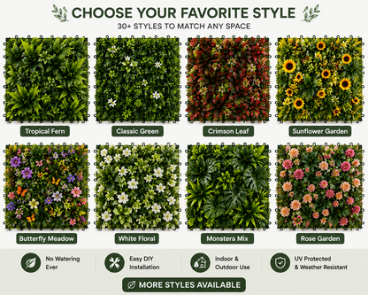 Instant Green Wall Makeover Panels – Realistic 3D Faux Greenery for Indoor & Outdoor Spaces